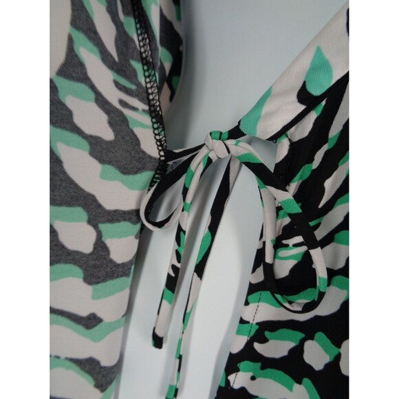 BCBG MaxAzria Black Green Adele Wrap Dress Size Small - Picture 9 of 12